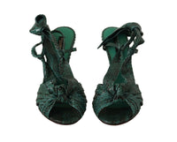 Thumbnail for Emerald Exotic Leather Heeled Sandals