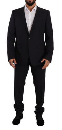 Thumbnail for Elegant Navy Slim Fit Wool Silk Two-Piece Suit