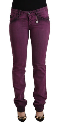 Thumbnail for Purple Cotton Stretch Slim Fit Denim Jeans