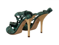 Thumbnail for Emerald Exotic Leather Heeled Sandals