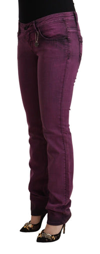 Thumbnail for Purple Cotton Stretch Slim Fit Denim Jeans