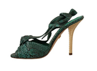 Thumbnail for Emerald Exotic Leather Heeled Sandals