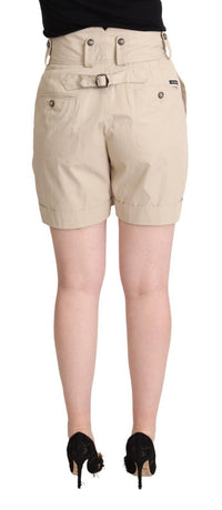 Thumbnail for High-Waisted Beige Cargo Shorts