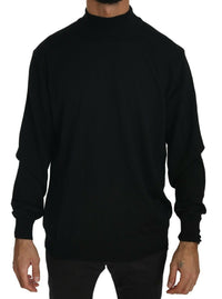Thumbnail for Black Turtle Neck Pullover Top Virgin Wool Sweater