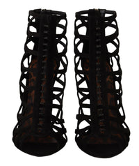 Thumbnail for Elegant Black Suede Heels Sandals