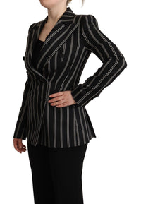 Thumbnail for Elegant Striped Wool Stretch Jacket