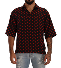 Thumbnail for Elegant Silk Polka Dots Button-Down Shirt