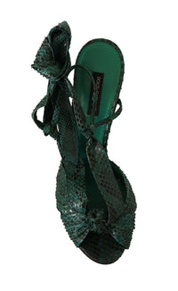 Thumbnail for Emerald Exotic Leather Heeled Sandals