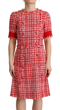 Thumbnail for Chic Checkered Sheath Knee-Length Dress