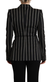 Thumbnail for Elegant Striped Wool Stretch Jacket