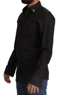Thumbnail for Elegant Slim Fit Black Cotton Dress Shirt