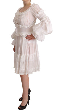 Thumbnail for Elegant Off-Shoulder Ruffled Dress in White