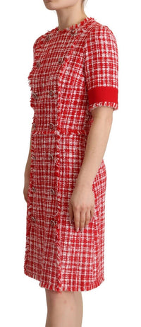 Thumbnail for Chic Checkered Sheath Knee-Length Dress