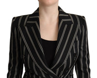 Thumbnail for Elegant Striped Wool Stretch Jacket