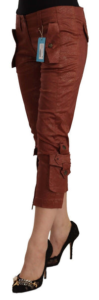 Thumbnail for Elegant Cropped Mid Waist Cotton Pants