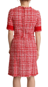 Thumbnail for Chic Checkered Sheath Knee-Length Dress