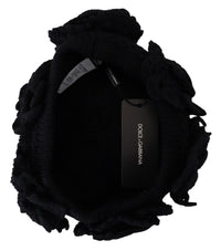 Thumbnail for Elegant Black Virgin Wool Beanie Hat