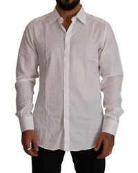 Thumbnail for Elegant White Cotton Dress Shirt - Slim Fit