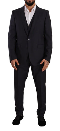 Thumbnail for Elegant Navy Blue Wool Silk Men's Martini Suit