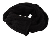 Thumbnail for Elegance Unleashed Black Wool Scarf