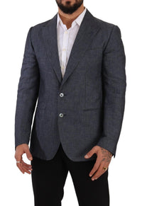 Thumbnail for Elegant Slim Fit Two-Button Blue Blazer