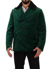 Thumbnail for Elegant Velvet Double Breasted Overcoat