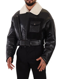 Thumbnail for Elegant Shearling Biker Jacket