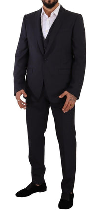 Thumbnail for Elegant Navy Blue Wool Silk Men's Martini Suit