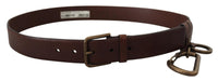 Thumbnail for Elegant Brown Leather Belt with Metal Buckle