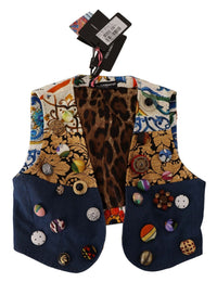 Thumbnail for Multicolor Cropped Vest Top with Button Accents