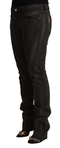 Thumbnail for Black Cotton Mid Waist Skinny Pants