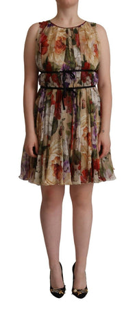 Thumbnail for Elegant Floral Print Silk Mini Dress