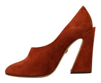 Thumbnail for Elegant Cognac Suede Pumps