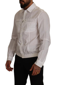 Thumbnail for White Cotton Button Down Men Collared Shirt