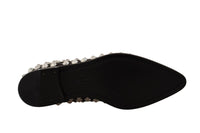 Thumbnail for Crystal-Embellished Leather Formal Flats