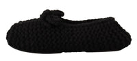 Thumbnail for Elegant Black Wool Knit Ballet Flats
