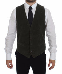 Thumbnail for Green Corduroys Single Breasted Vest