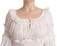 Thumbnail for Elegant Off-Shoulder Ruffled Dress in White