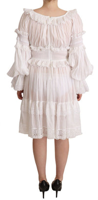 Thumbnail for Elegant Off-Shoulder Ruffled Dress in White