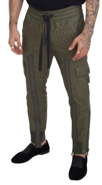 Thumbnail for Elegant Green Cotton Blend Pants