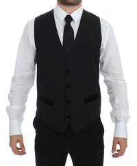 Thumbnail for Black Wool Formal Dress Vest Gilet Weste