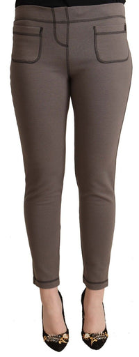 Thumbnail for Chic Gray Mid Waist Skinny Pants for Sophisticated Style