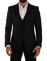 Thumbnail for Sicilia Slim Fit Black Suit Ensemble