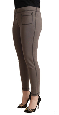 Thumbnail for Chic Gray Mid Waist Skinny Pants for Sophisticated Style