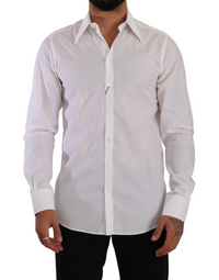 Thumbnail for Elegant White Cotton Dress Shirt - Slim Fit