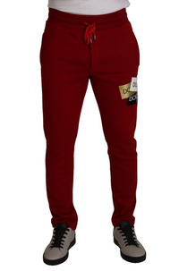 Thumbnail for Elegant Red Jogging Pants with Drawstring Closure