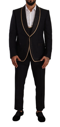 Thumbnail for Elegant Black Silk Blend 3-Piece Suit