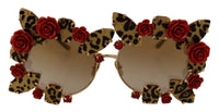 Thumbnail for Elegant Round Metal Sunglasses with Rose Detail