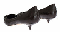 Thumbnail for Chic Brown Leather Kitten Heel Pumps