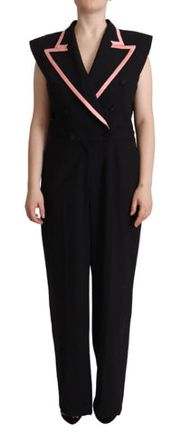 Thumbnail for Black Wool Blend Sleeveless Jumpsuit Dress